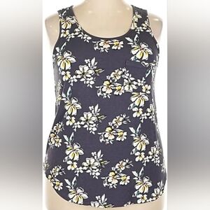 Market & Spruce Stitch Fix Plus 2x Floral Tank Top - Navy and Yellow